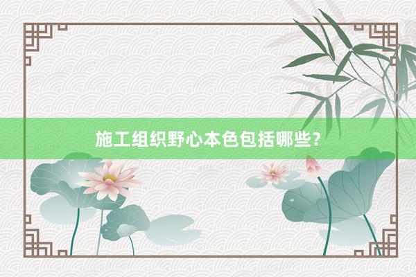 施工组织野心本色包括哪些？